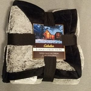 NWT Cabela's Tipped Faux Fur Throw Blanket
